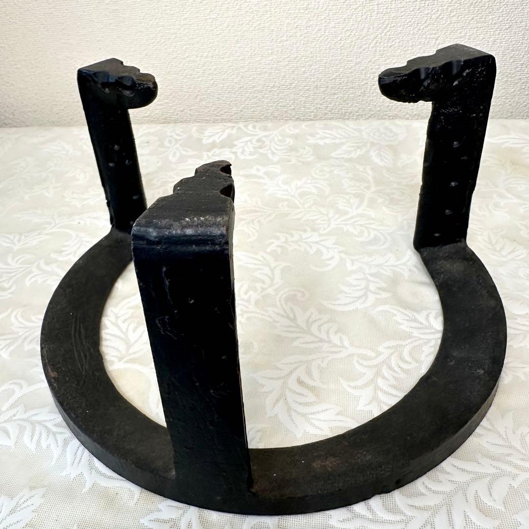 A.Bまとめて購入のみ♦︎未使用品♦︎茶道具　唐銅？面取り風炉　虫喰い 五徳　風炉