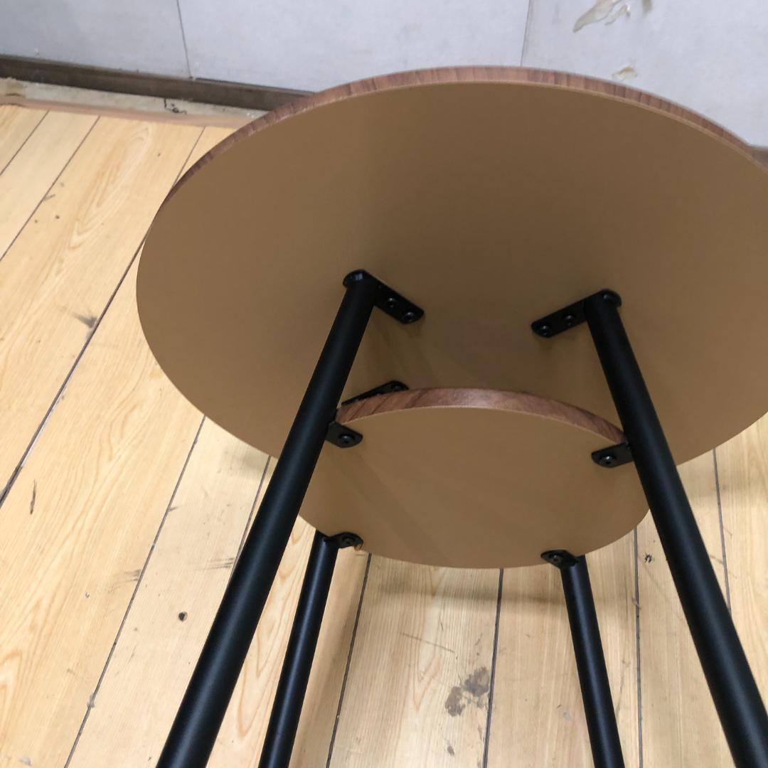 送料無料 丸サイドテーブル 木製天板 ブラック脚 北欧風 モダン 250918