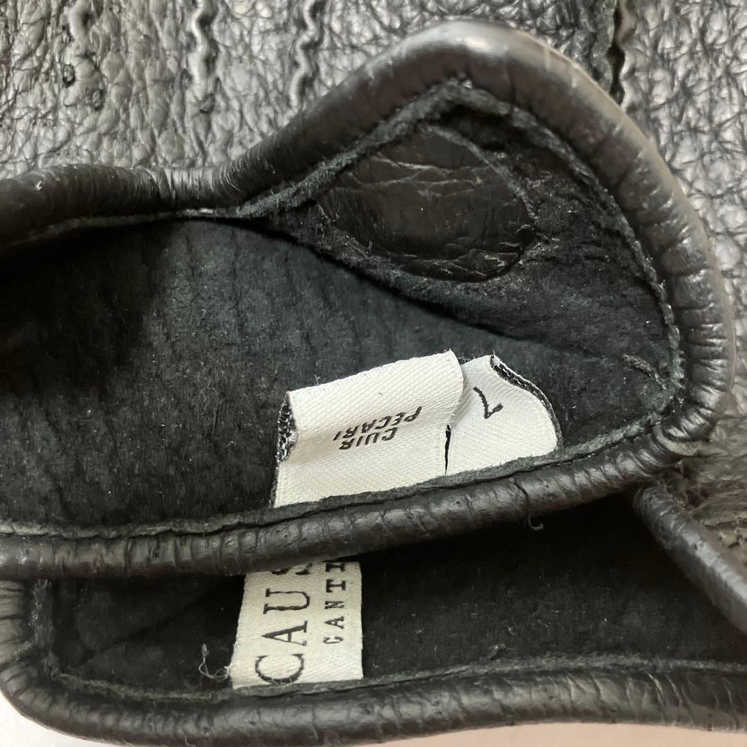 ガンコス　CAUSSE 黒 ペッカリー 手袋 ボタン付き