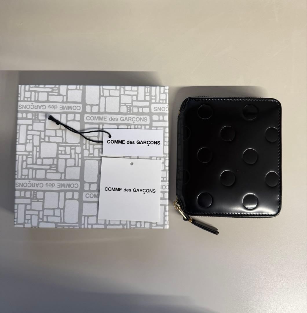 コムデギャルソン ポルカドット L字 ジップ 二つ折り財布