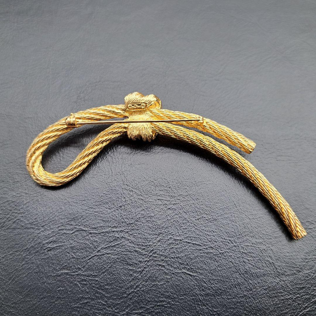 美品★箱付き Dior ディオール ブローチ ツイスト 結び 希少 ゴールド