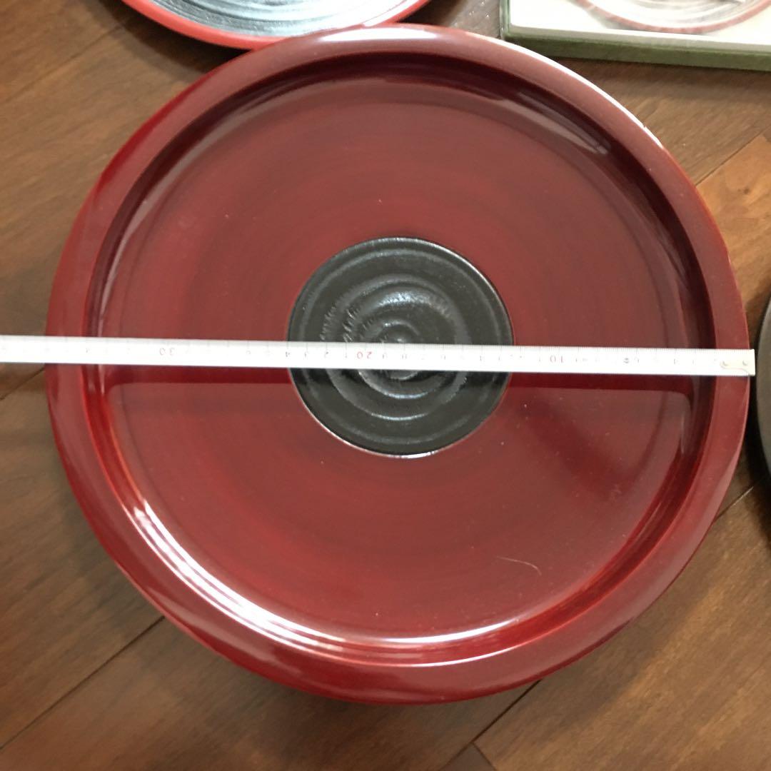 讃岐彫　讃岐漆器　象谷（ぞうこく）塗　菓子皿　お盆　丸盆　飾盆