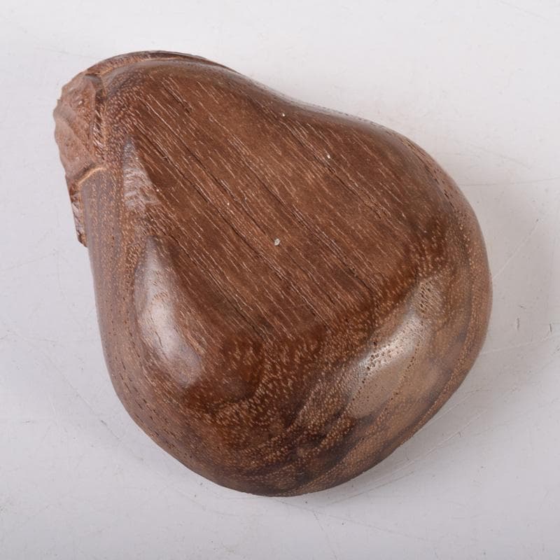 茶道具　祥桑軒　川本光春作　桑彫　茄子香合　竹田益州極め箱　V　7383