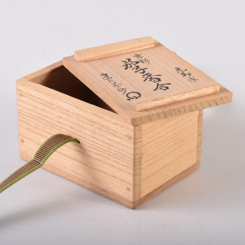 茶道具　祥桑軒　川本光春作　桑彫　茄子香合　竹田益州極め箱　V　7383