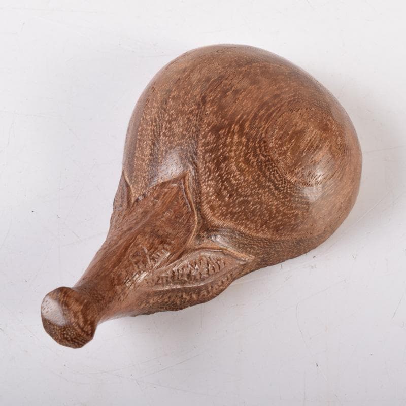 茶道具　祥桑軒　川本光春作　桑彫　茄子香合　竹田益州極め箱　V　7383