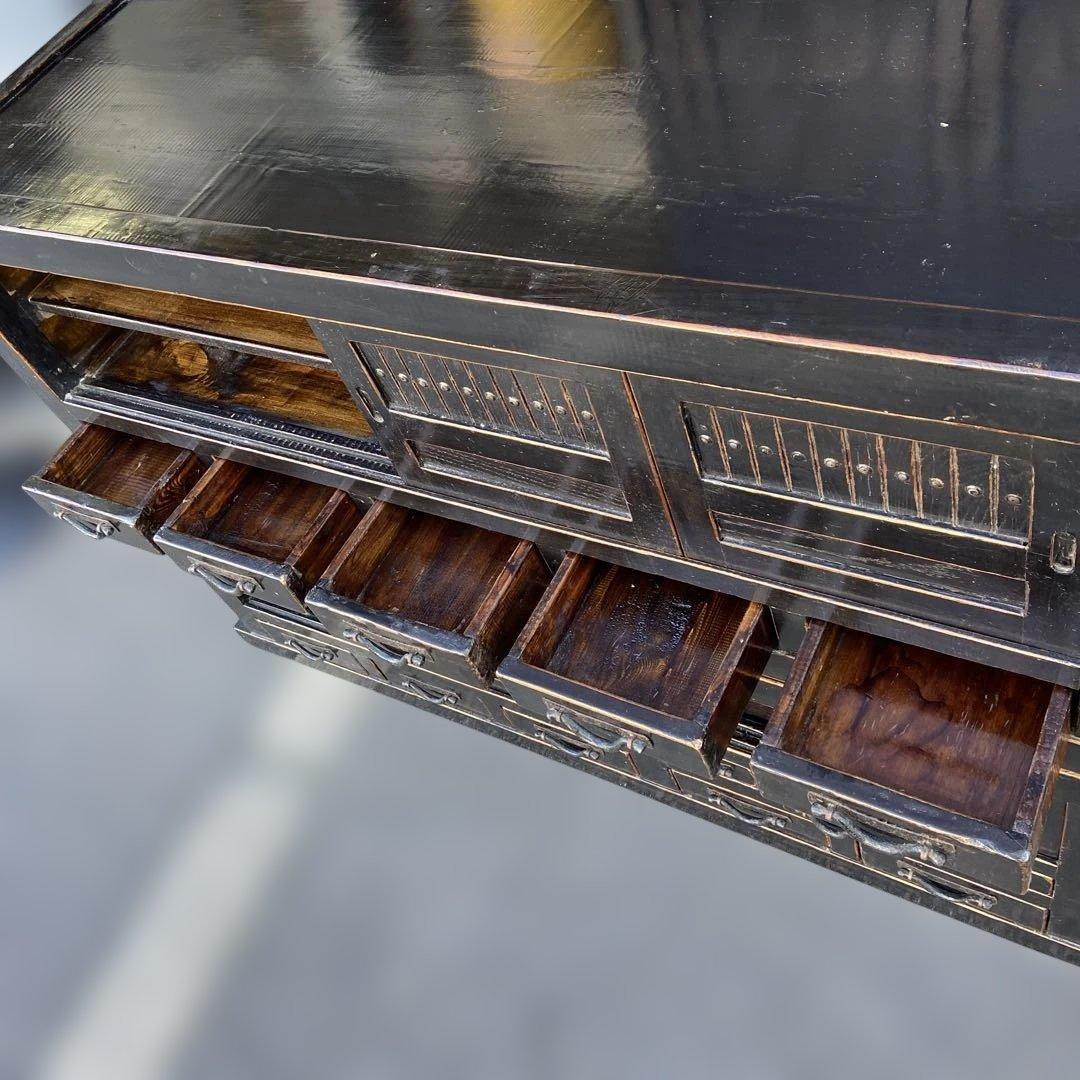 昭和レトロ　古家具　水屋箪笥　年代物　アンティーク　食器棚　カップボード