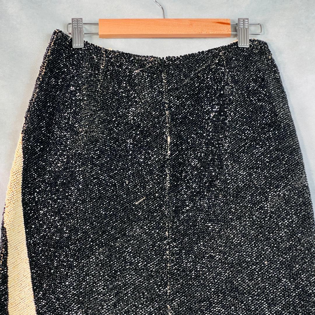 【ロエベ】ビーズスカート　アシンメトリー　38　M～L　LOEWE