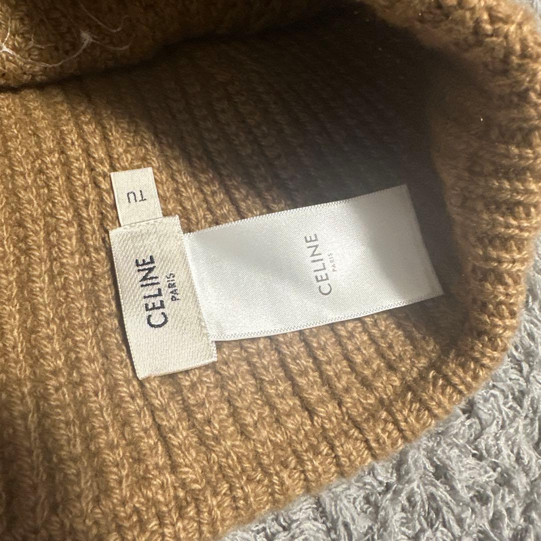 CELINE ブラウン ニット帽 Sサイズ