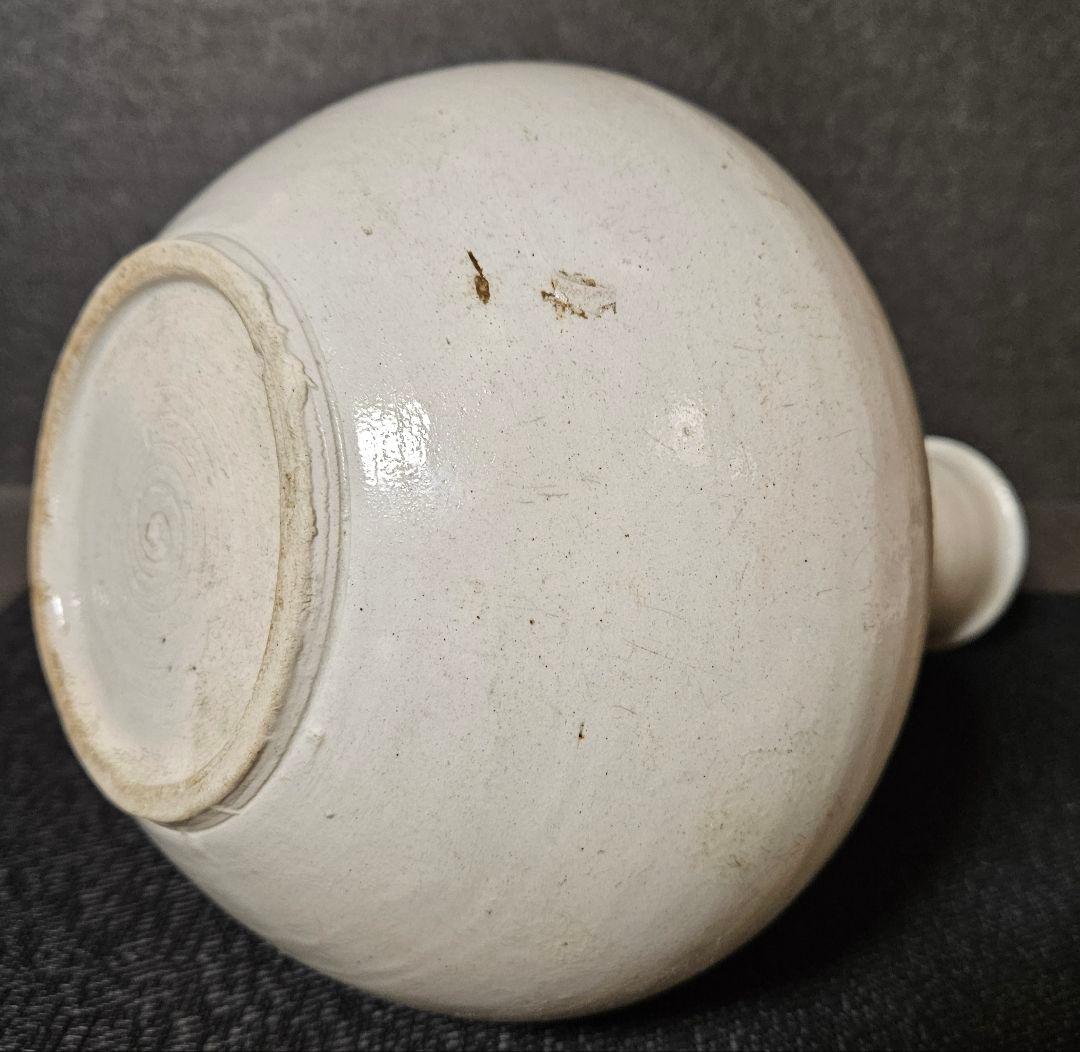 李氏朝鮮時代　朝鮮古美術　朝鮮古陶磁器　李朝白磁　高さ　28.2cm 広口　大壺