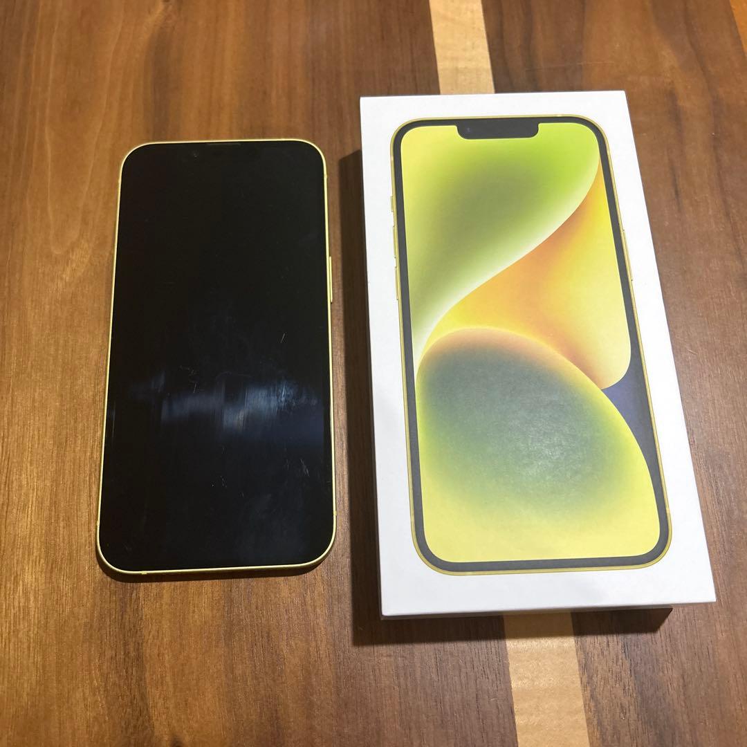 美品 iPhone14 128GB イエロー SIMフリー 初期化済み 箱あり