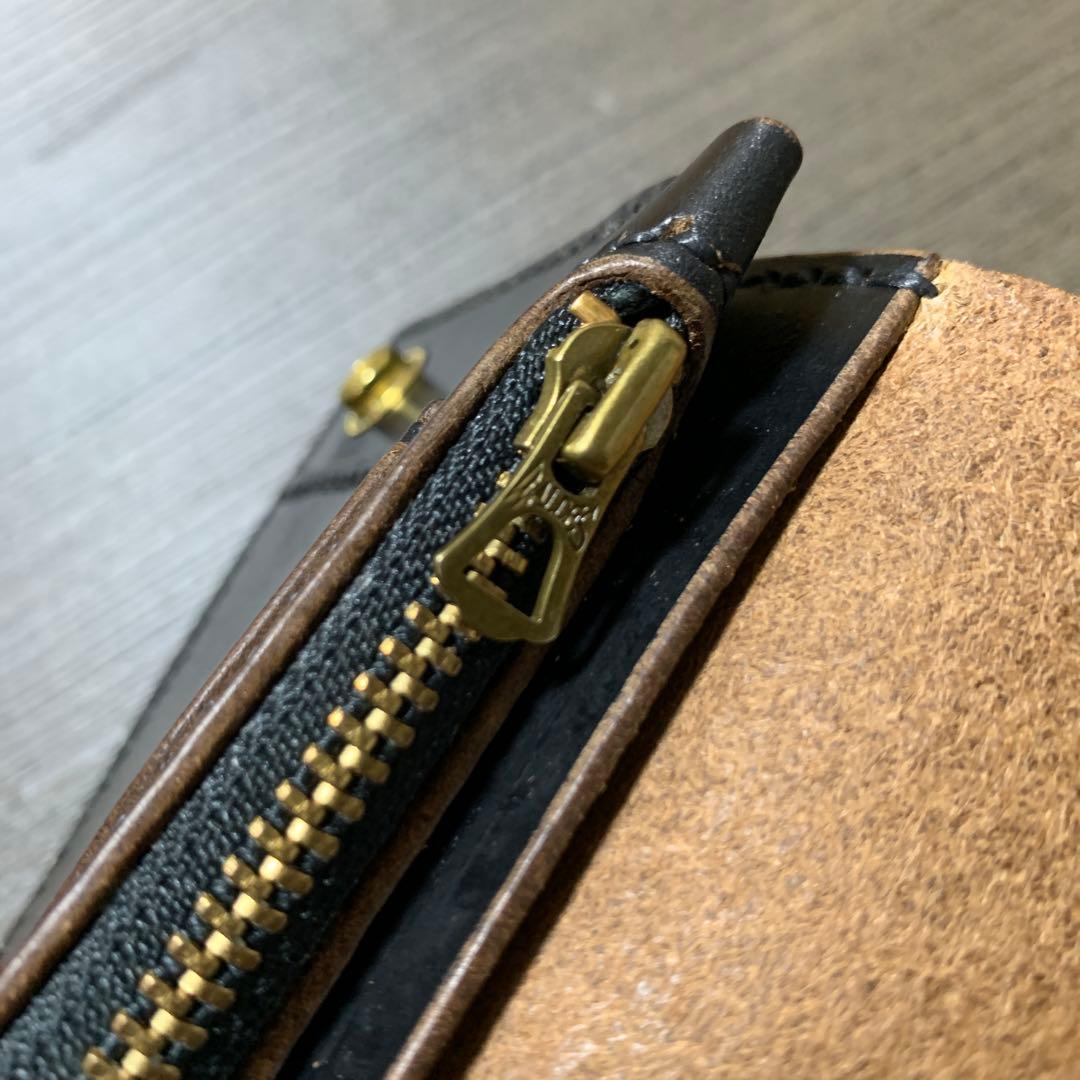 トラッカーウォレット　ミドル　クロムエクセル　スタッズ　レザークラフト