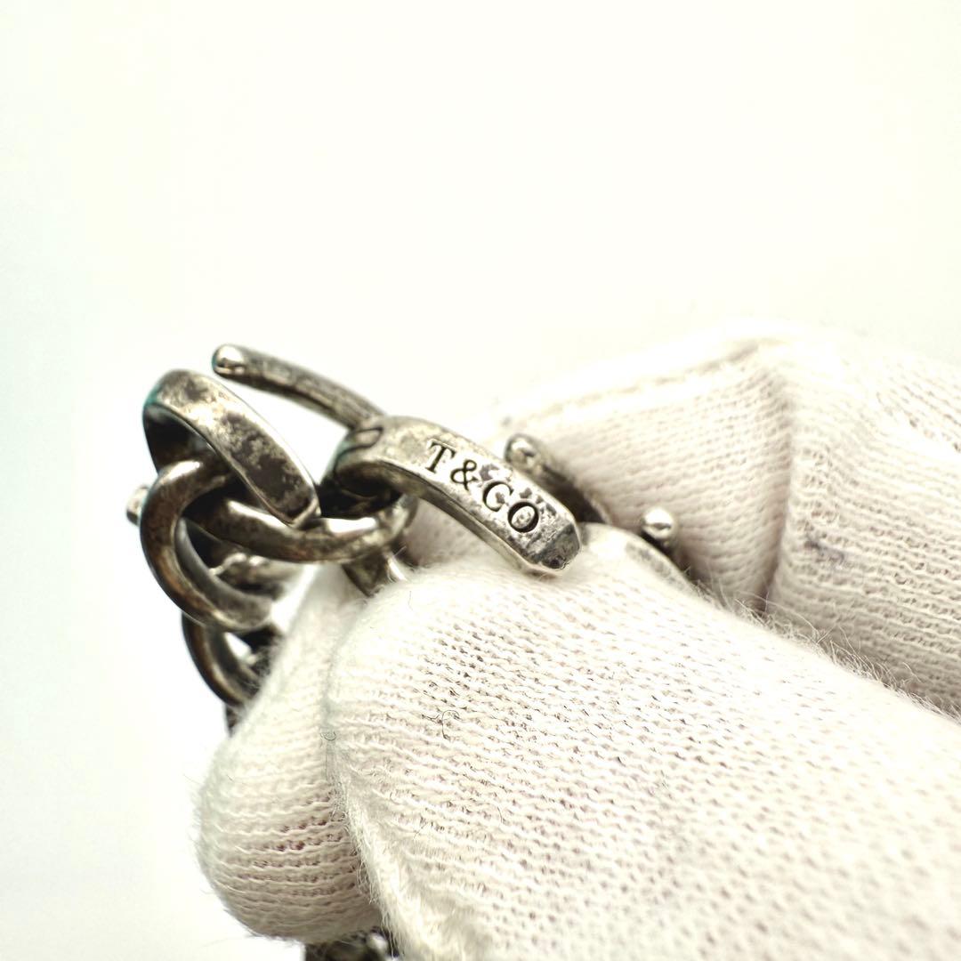 美品 Tiffany フォージ ミディアム リンク ブレスレット いぶし加工 L