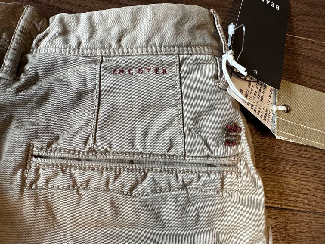 INCOTEX SLACKS チノ カーキ サイズ31 新品未使用 裾未処理