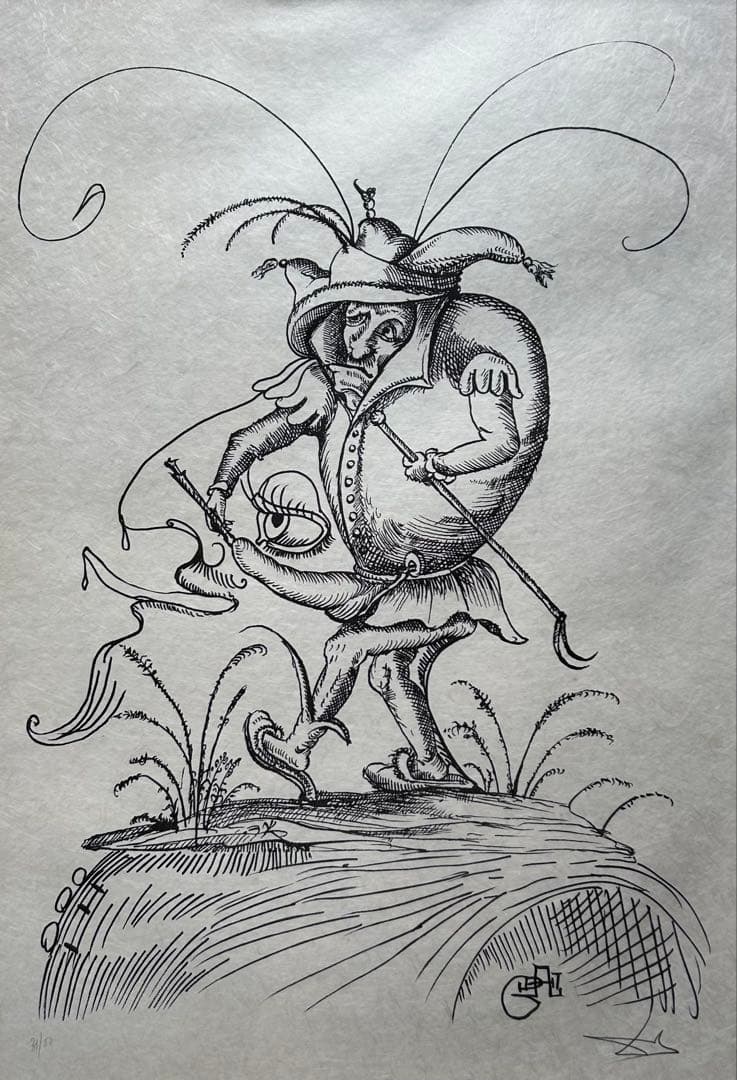 サルバドール・ダリ『パンタグリュエルのおかしな夢』1973年作品　ダリ直筆サイン