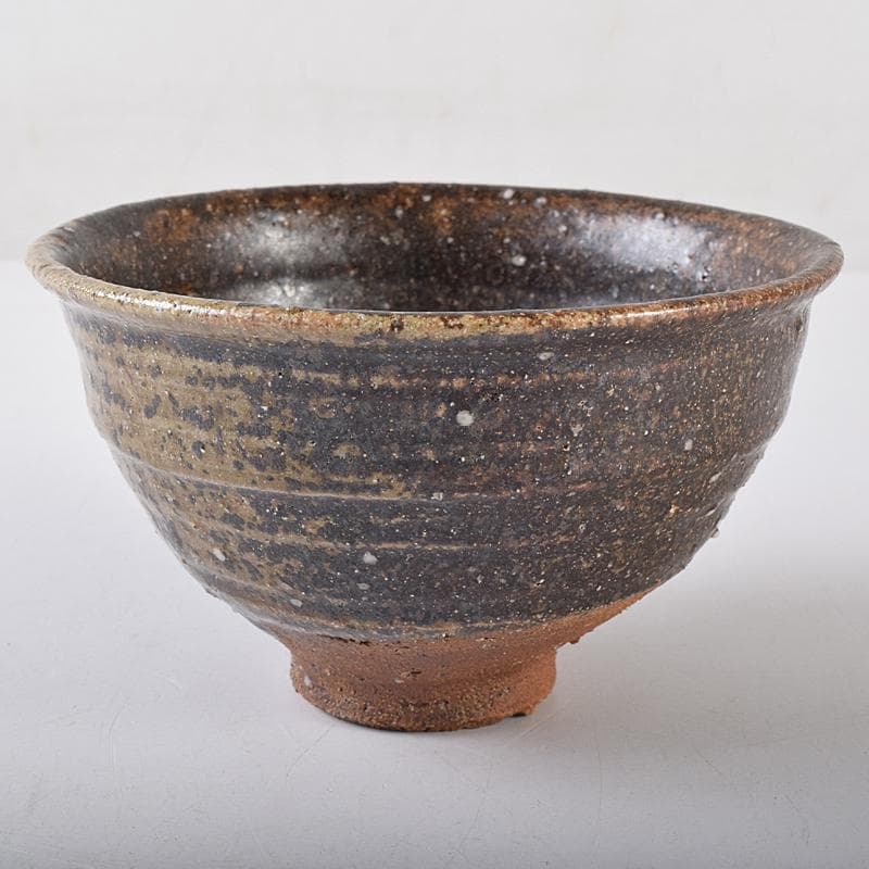 加藤唐九郎　一無斎（一ム斎）　蕎麦釉　茶碗　銘有明　清水公照極め箱　MR8736