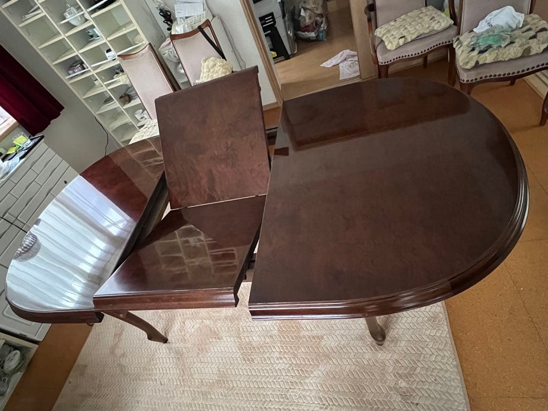 マルニ木工　エクステンションダイニングテーブル　オーバル　引取り可