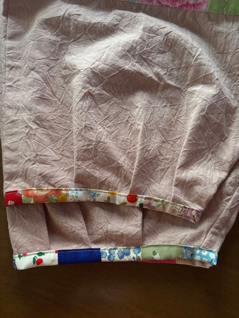 ちくちくもんぺパンツパッチワーク モーヴピンク色