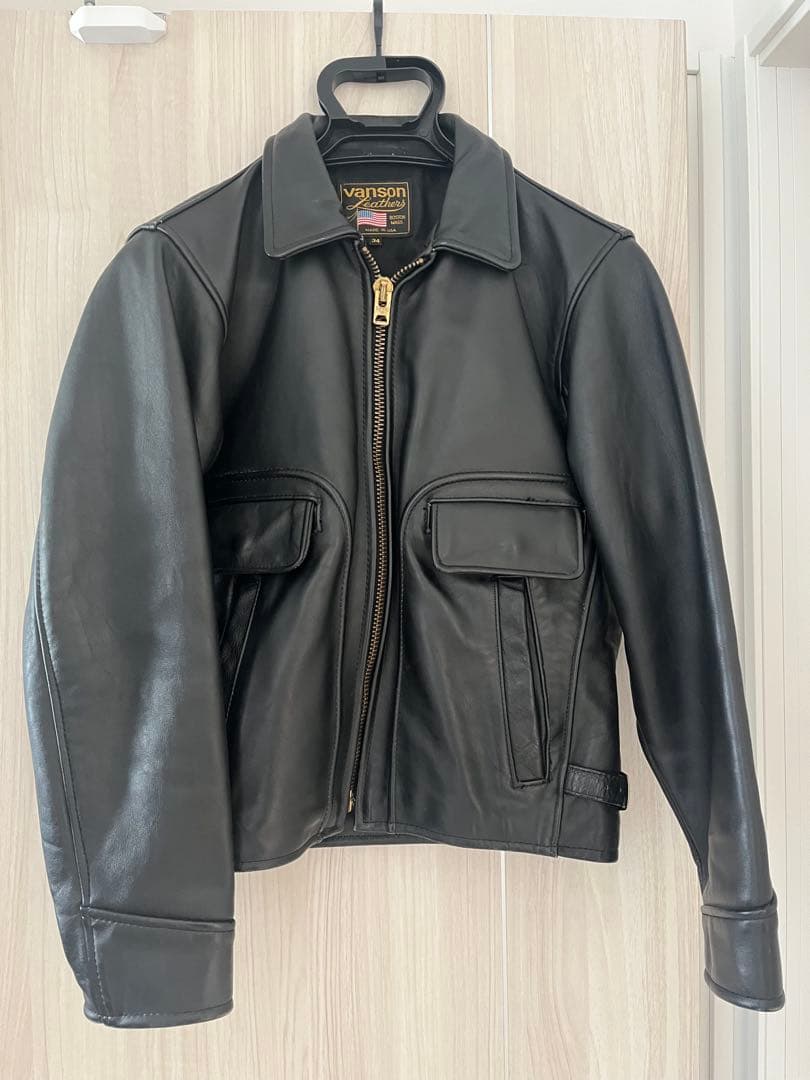 vanson シングルライダース レザージャケット 34