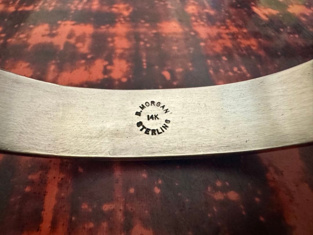 最終 超美品 ブルースモーガン バングル 14K ナバホ族 ほぼ未使用 やや幅広