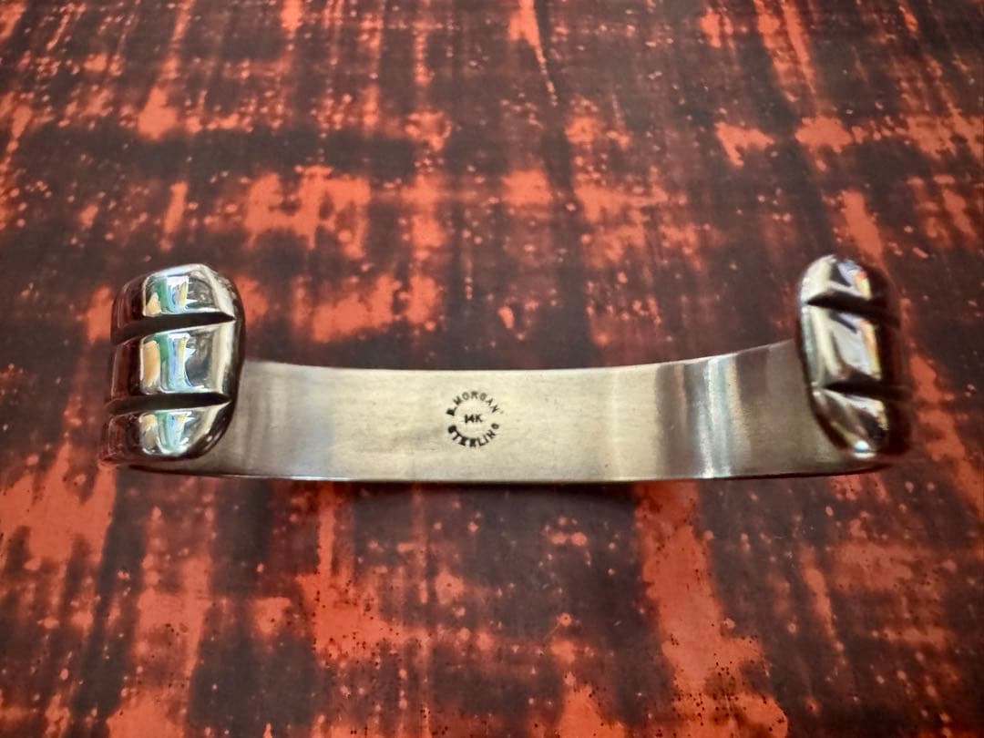 最終 超美品 ブルースモーガン バングル 14K ナバホ族 ほぼ未使用 やや幅広
