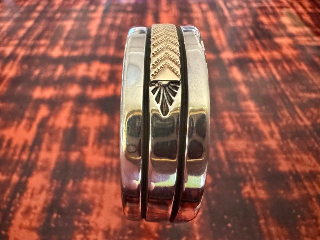 最終 超美品 ブルースモーガン バングル 14K ナバホ族 ほぼ未使用 やや幅広