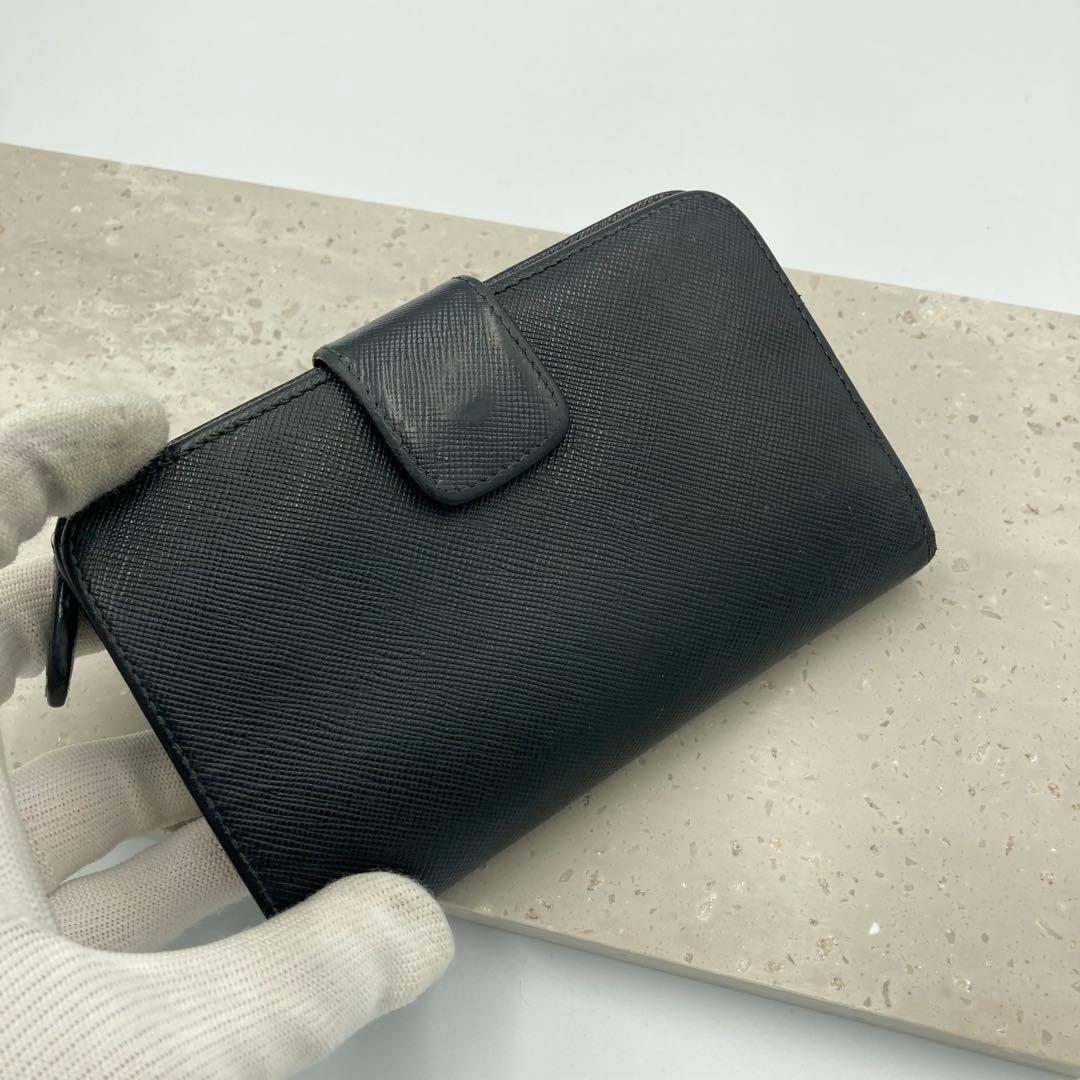 ！美品！PRADA プラダ サフィアーノ 二つ折り財布 L字ファスナー　88A