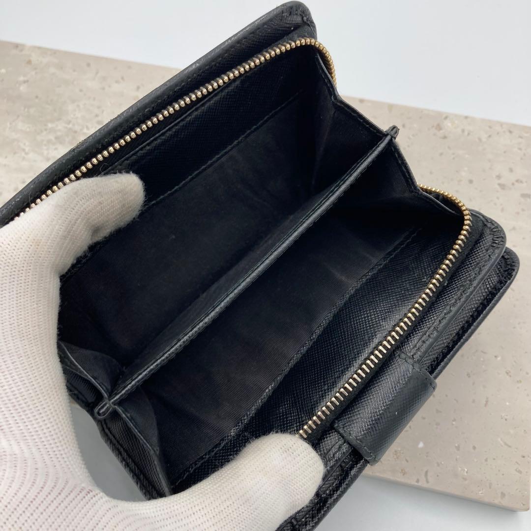 ！美品！PRADA プラダ サフィアーノ 二つ折り財布 L字ファスナー　88A