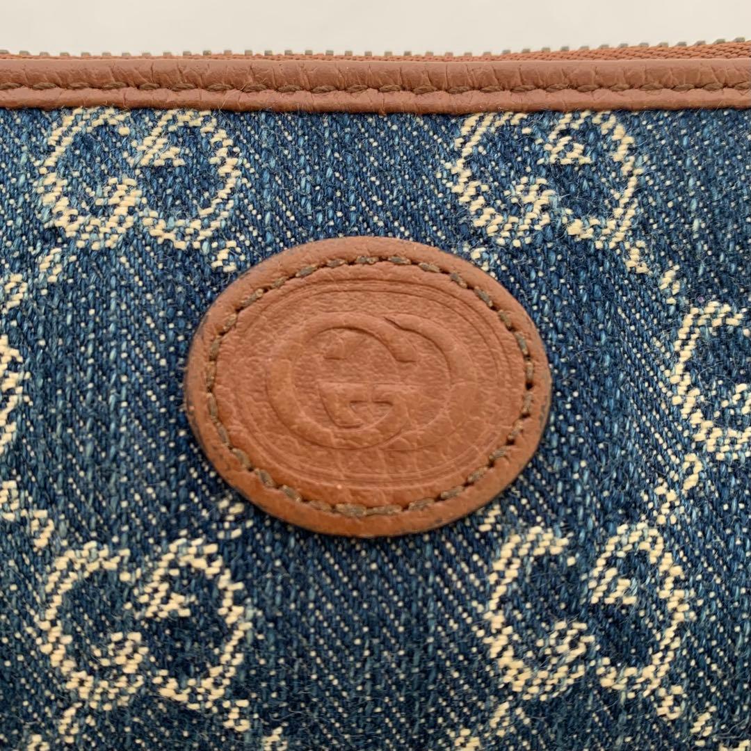 美品 GUCCI インターロッキング 小銭入れ デニム クレジットカードケース