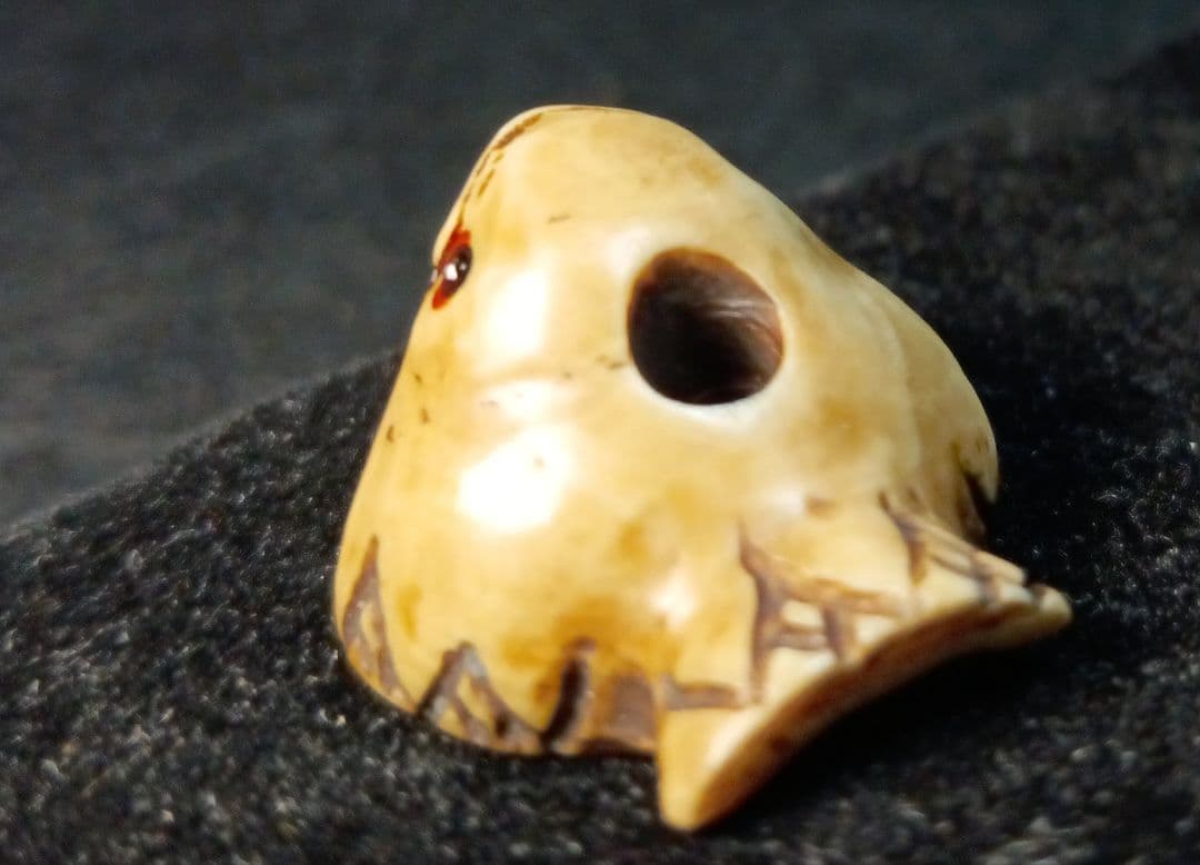 江戸時代 織締め 「福良雀」 根付