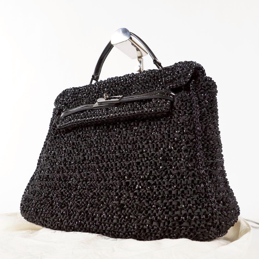 【極美品✨】アンテプリマ 保存袋付き ハンドバッグ ワイヤーバッグ ブラック