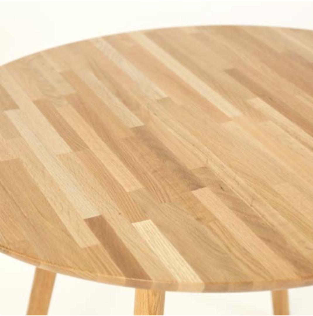 旭川家具　オーク材　ラウンドテーブル　ダイニング（φ95cm）