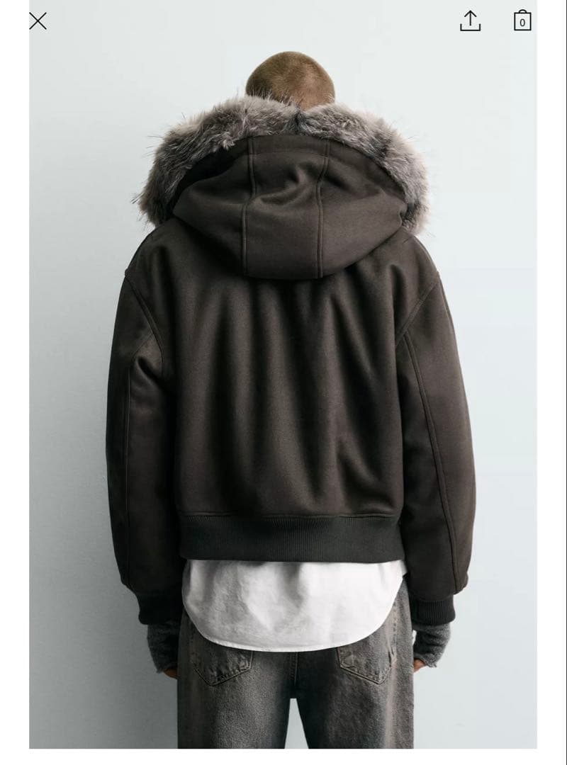 フェイクスエード キルティングジャケット フードファージャケット