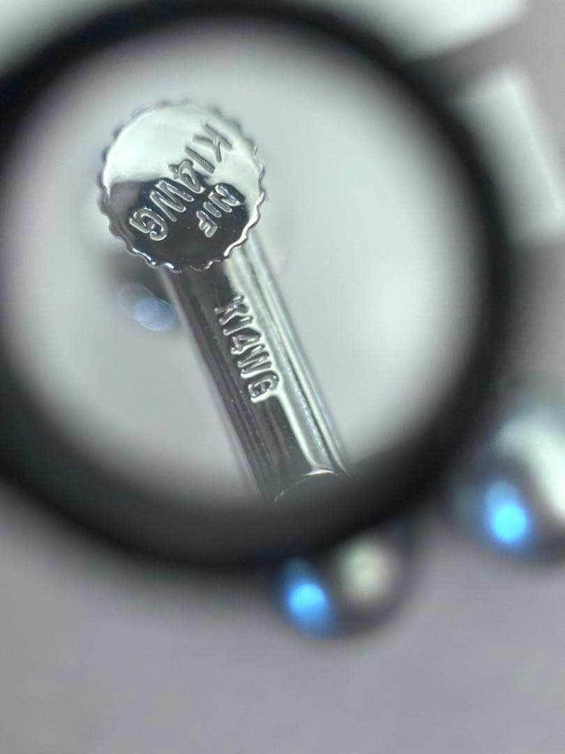 専用！真珠科学研究所オーロラオーシャンブルー黒蝶真珠ダイヤモンドイヤリングWG