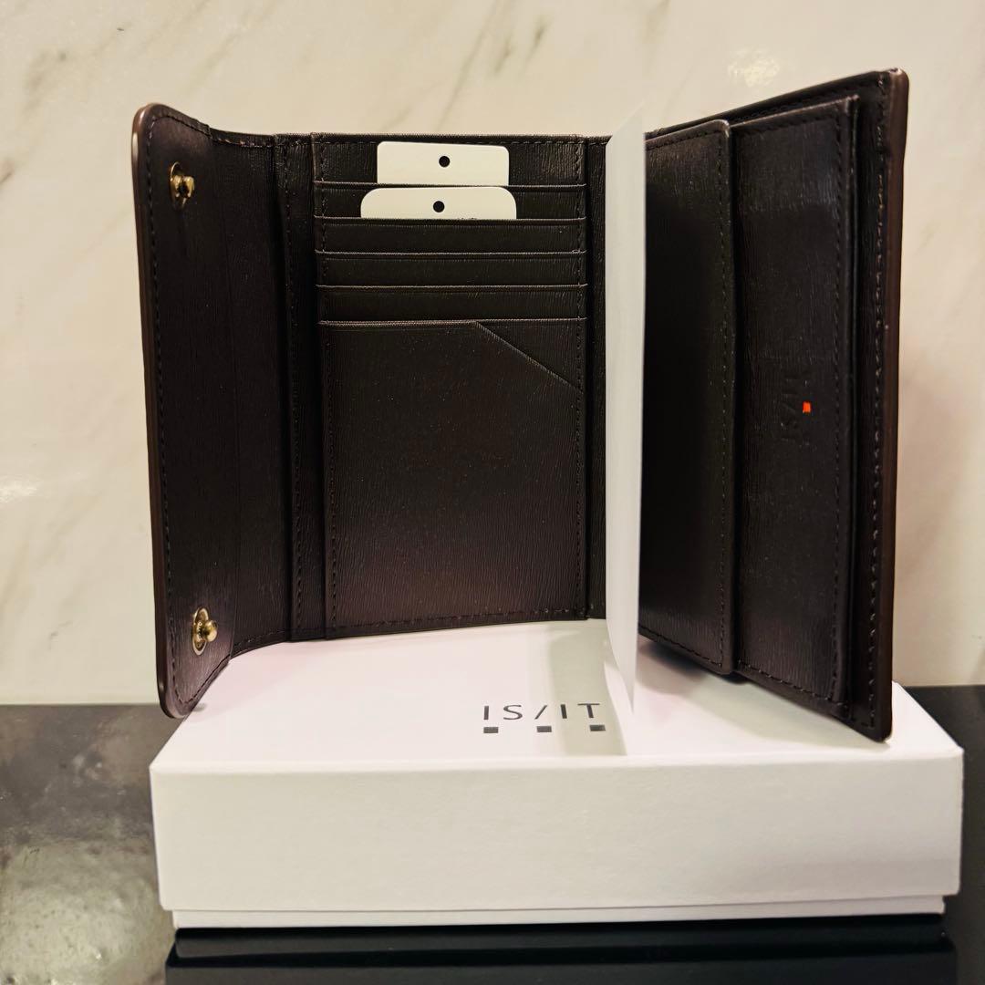 ISIT 三つ折り　グローブレザー　ミドルウォレット