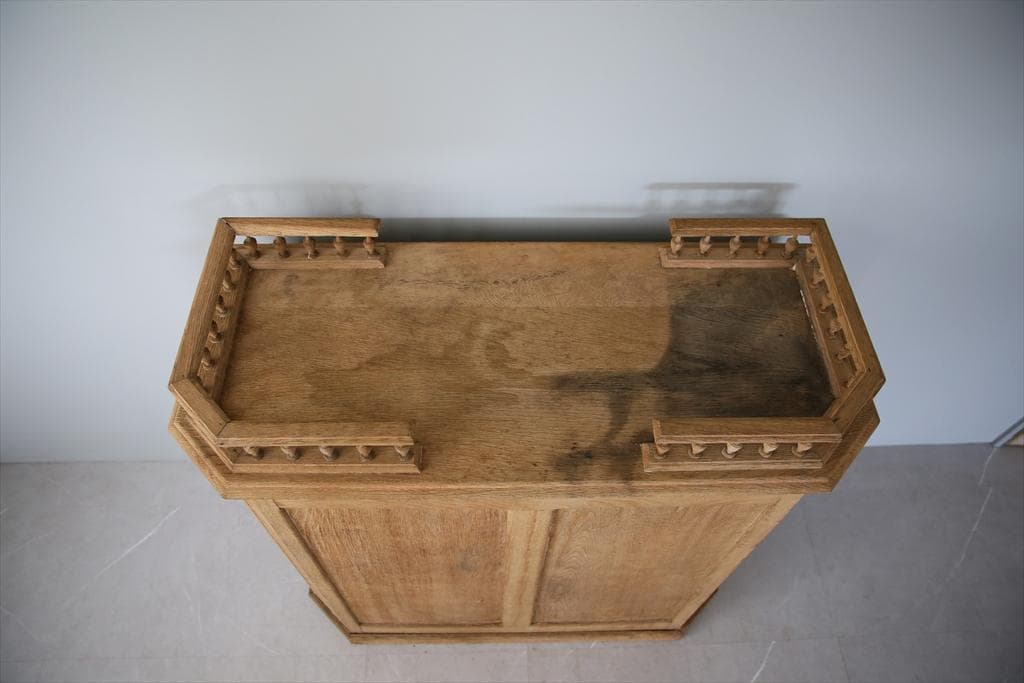 フランスアンティーク木製ショップカウンター/レジ台/テーブル机(90-148)