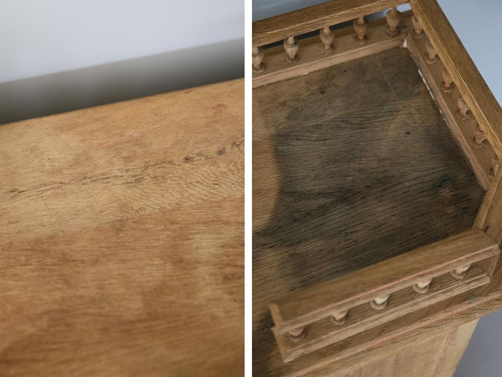 フランスアンティーク木製ショップカウンター/レジ台/テーブル机(90-148)