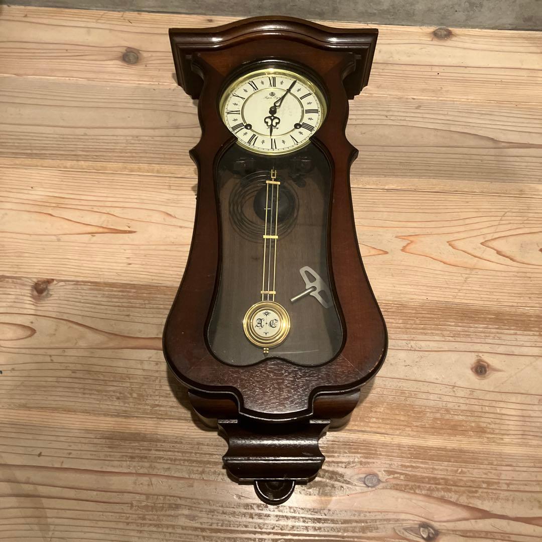 振り子時計 5390 壁掛け ゼンマイ式 高性能クロック 愛知時計