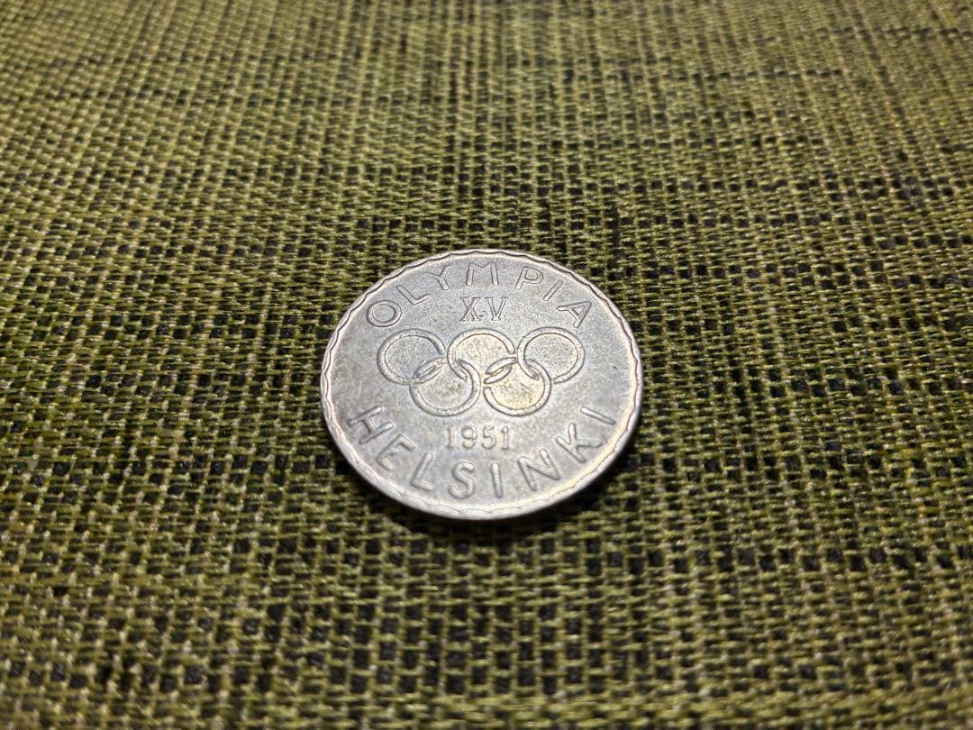 【希少】【特年】1951 フィンランド　ヘルシンキ・オリンピック記念銀貨