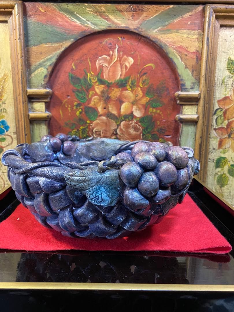 クレイクラフト葡萄の入れ物ハンドメイド