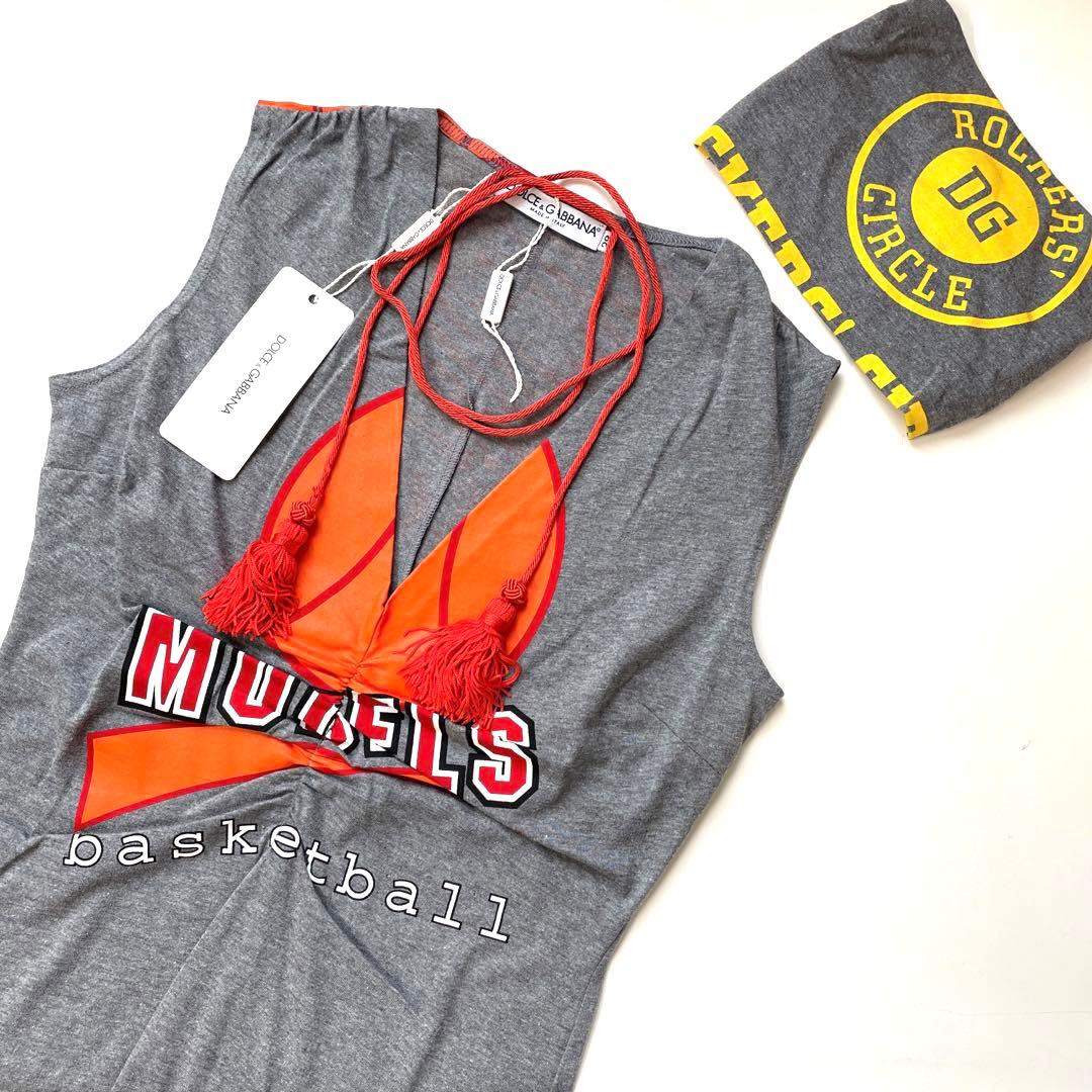 ドルチェ&ガッパーナ タンクトップ ターバン ヘアバンド付 グレー オレンジ