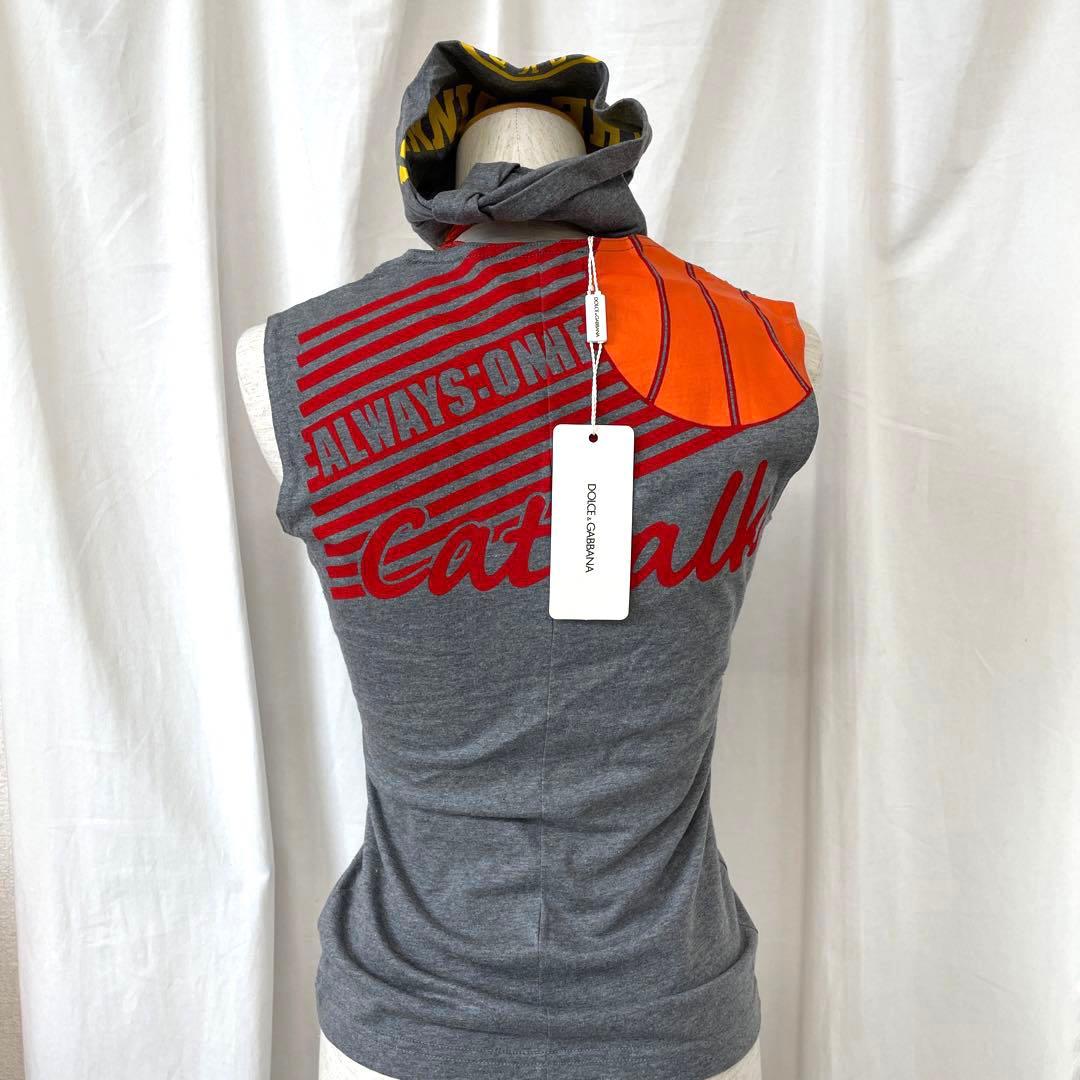 ドルチェ&ガッパーナ タンクトップ ターバン ヘアバンド付 グレー オレンジ