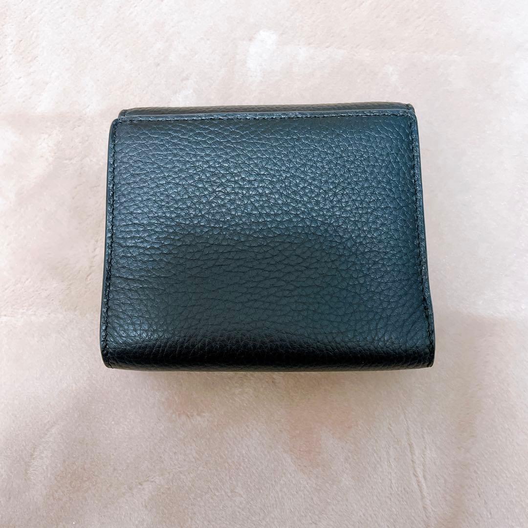 agnès b. 二つ折り財布 黒 レザー