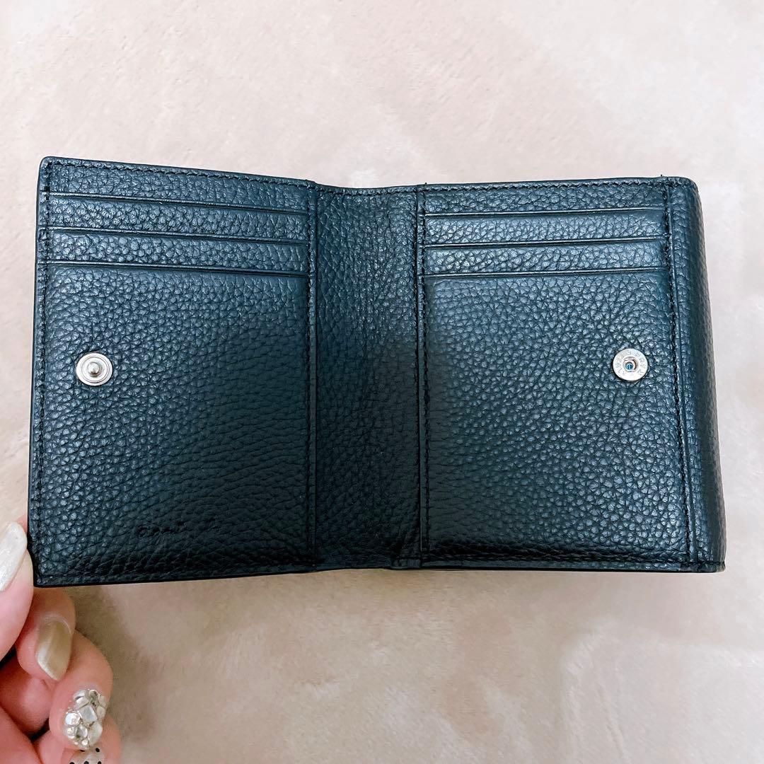 agnès b. 二つ折り財布 黒 レザー