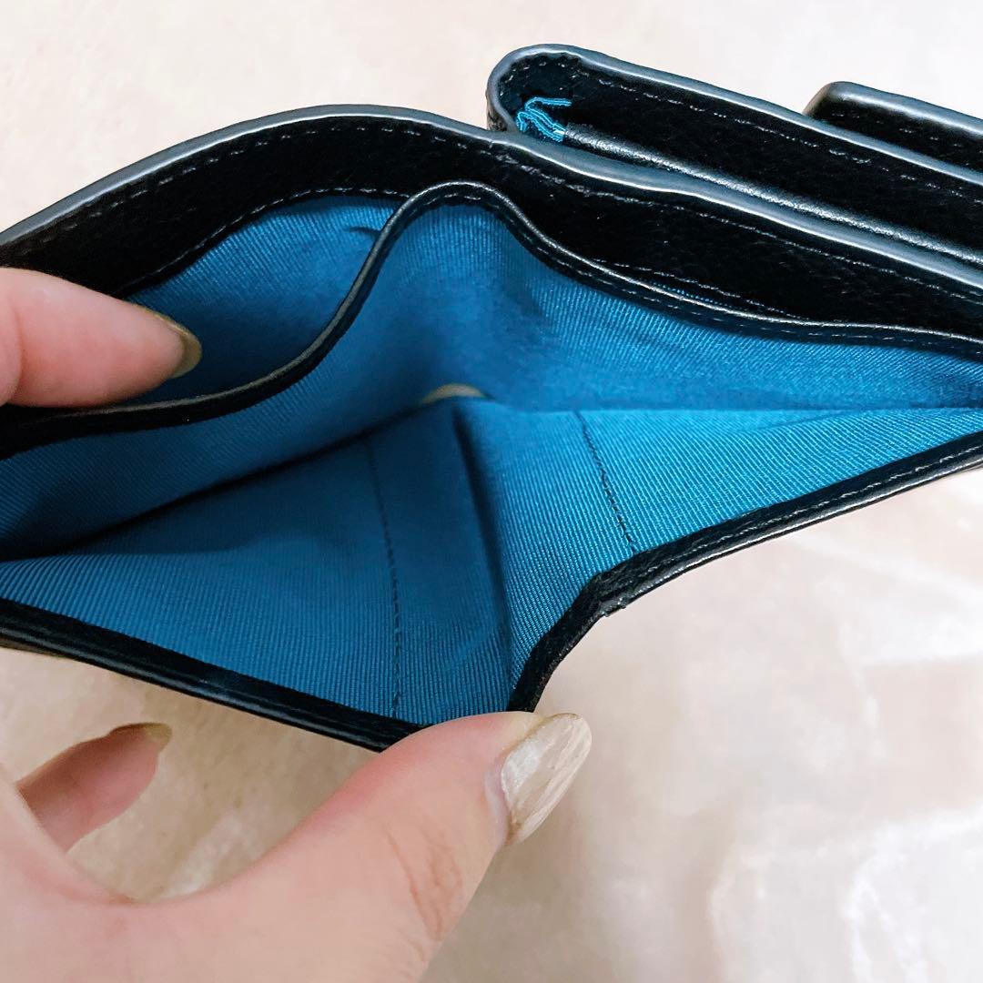 agnès b. 二つ折り財布 黒 レザー