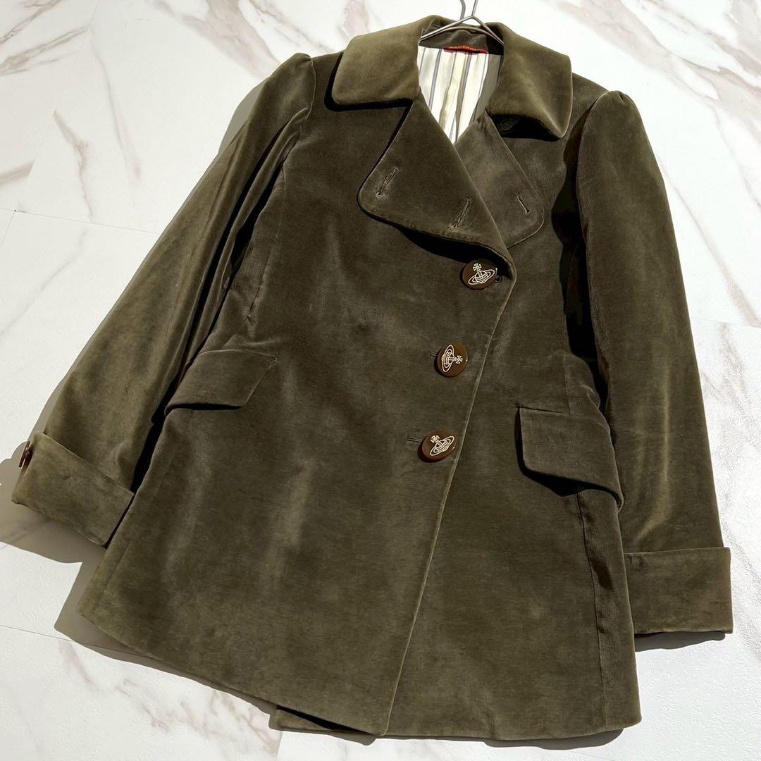 極美品✨ ヴィヴィアンウエストウッド レッドレーベル ベロア コート グリーン