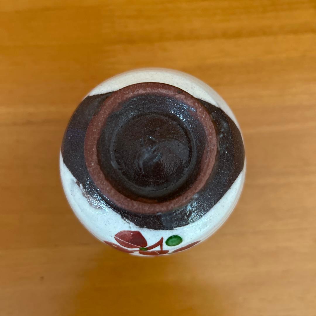 吉川心水造　赤絵萩の湯呑　陶器 陶芸家　益子　工芸品