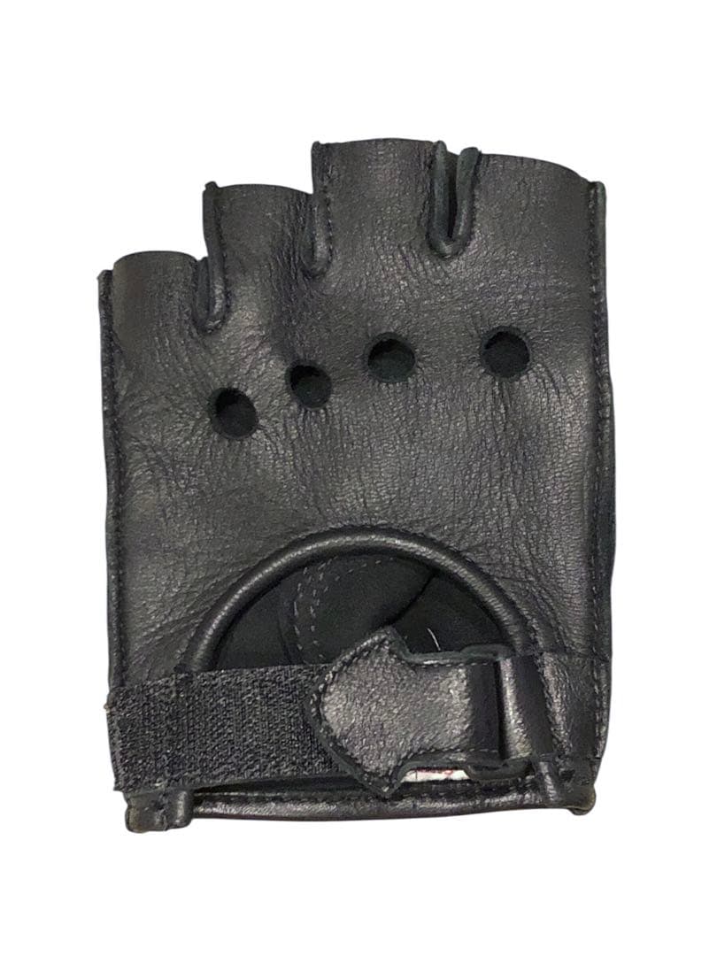 アメリカ製 チャーチル　鹿革　フィンガーレス　半指　グローブ　ブラック 手袋　黒