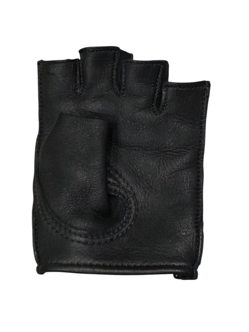 アメリカ製 チャーチル　鹿革　フィンガーレス　半指　グローブ　ブラック 手袋　黒