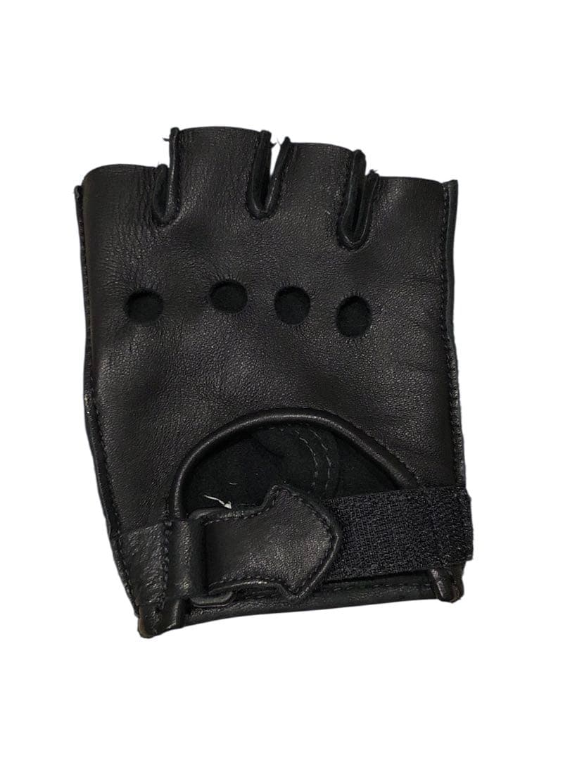 アメリカ製 チャーチル　鹿革　フィンガーレス　半指　グローブ　ブラック 手袋　黒