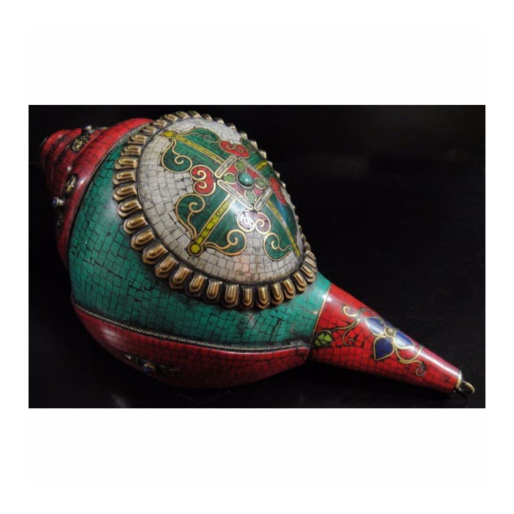 ◆チベット密教法具　法螺貝（シャンカ）羯磨（カツマ）B2